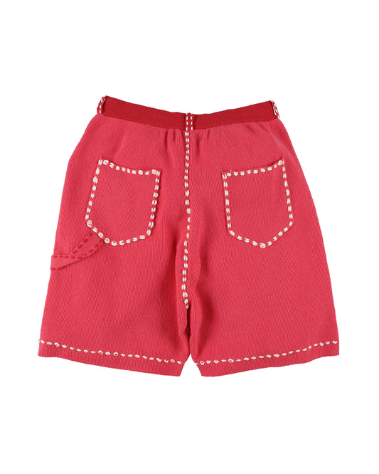 SUMMER PG1 DOUBLE KNEE SHORTS "RED x PINK"