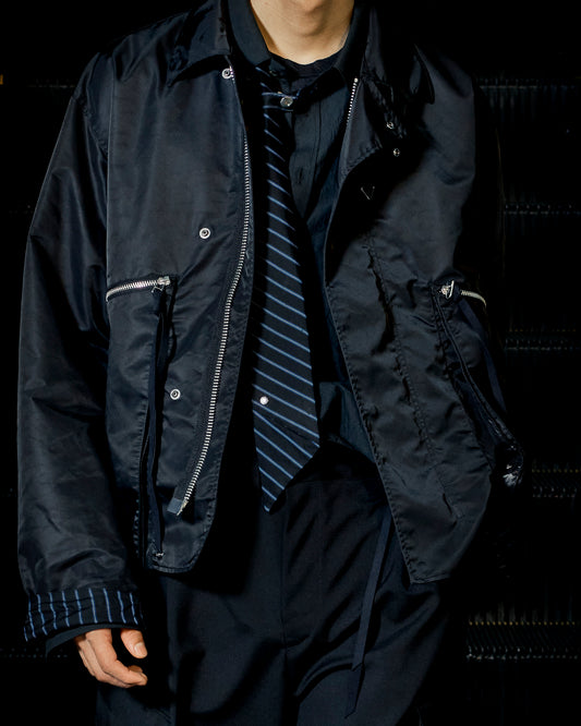 NOT-TIE STRIPE "Bk × Blu"