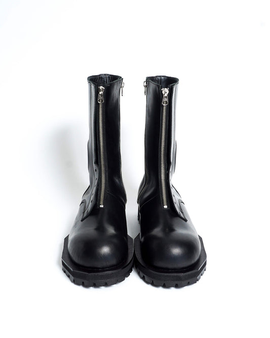 POLICE BOOTS SIDE ZIP "Bk"