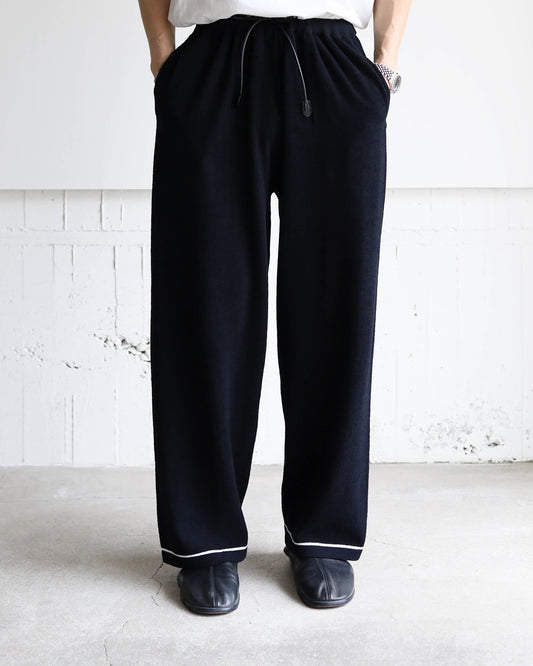 Cotton cashmere pile Line pants "Black"