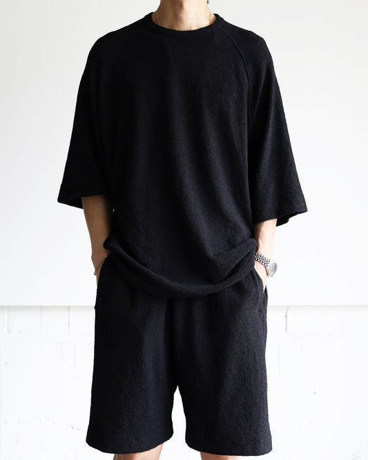 Paper boucle Raglan sleeve T "Black"