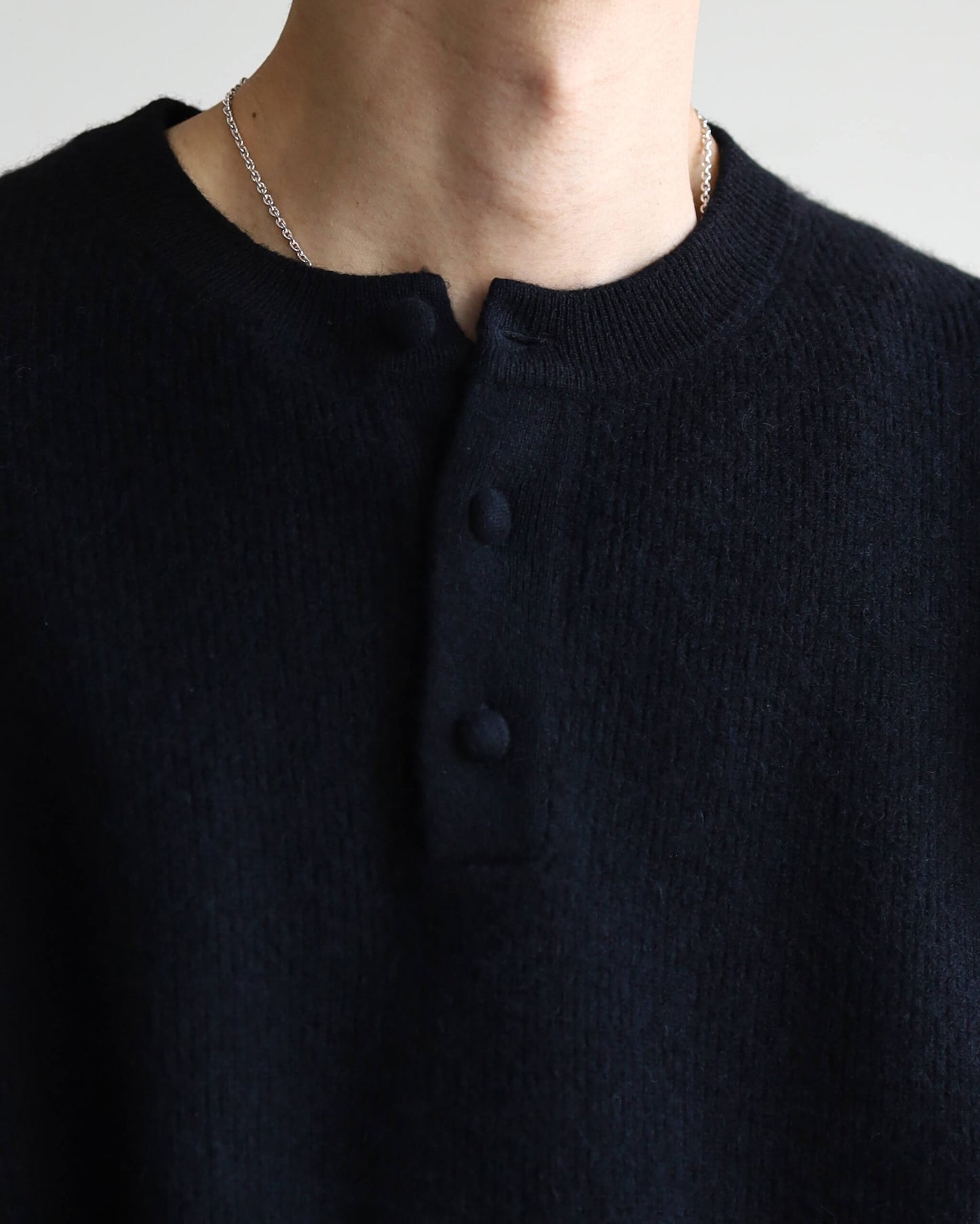 Innocent YAK Henley-neck sweater "Black"