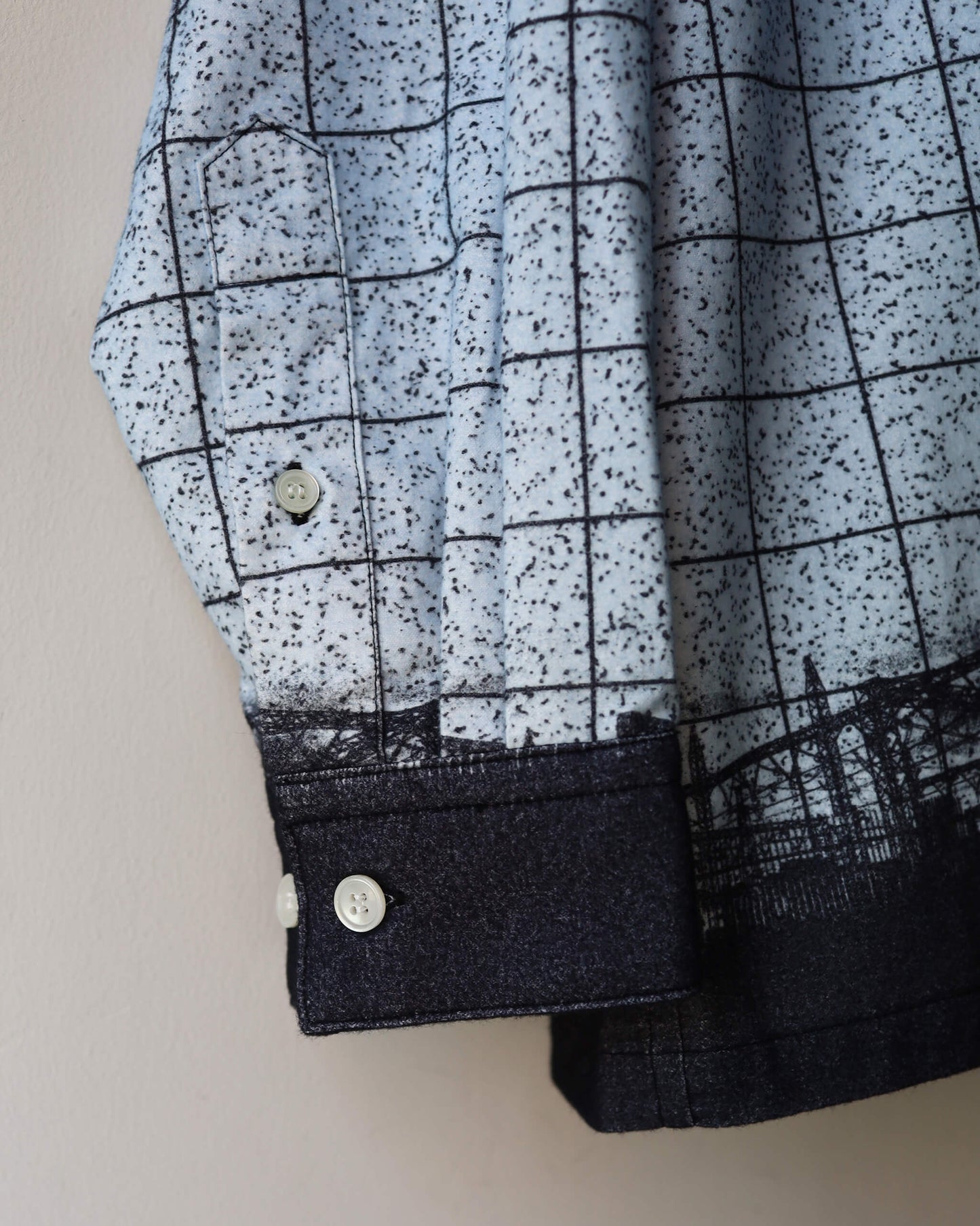 FLANNEL OPEN COLLAR SHIRT SKY "SAX"