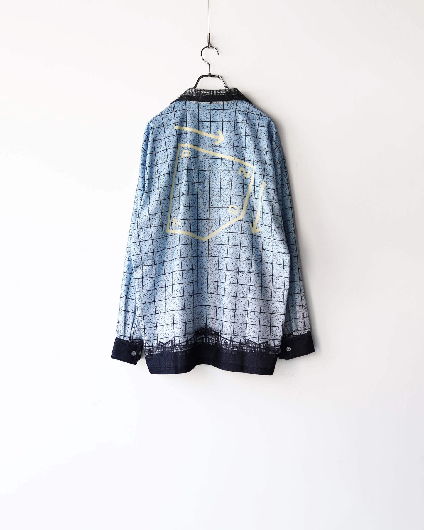 FLANNEL OPEN COLLAR SHIRT SKY "SAX"