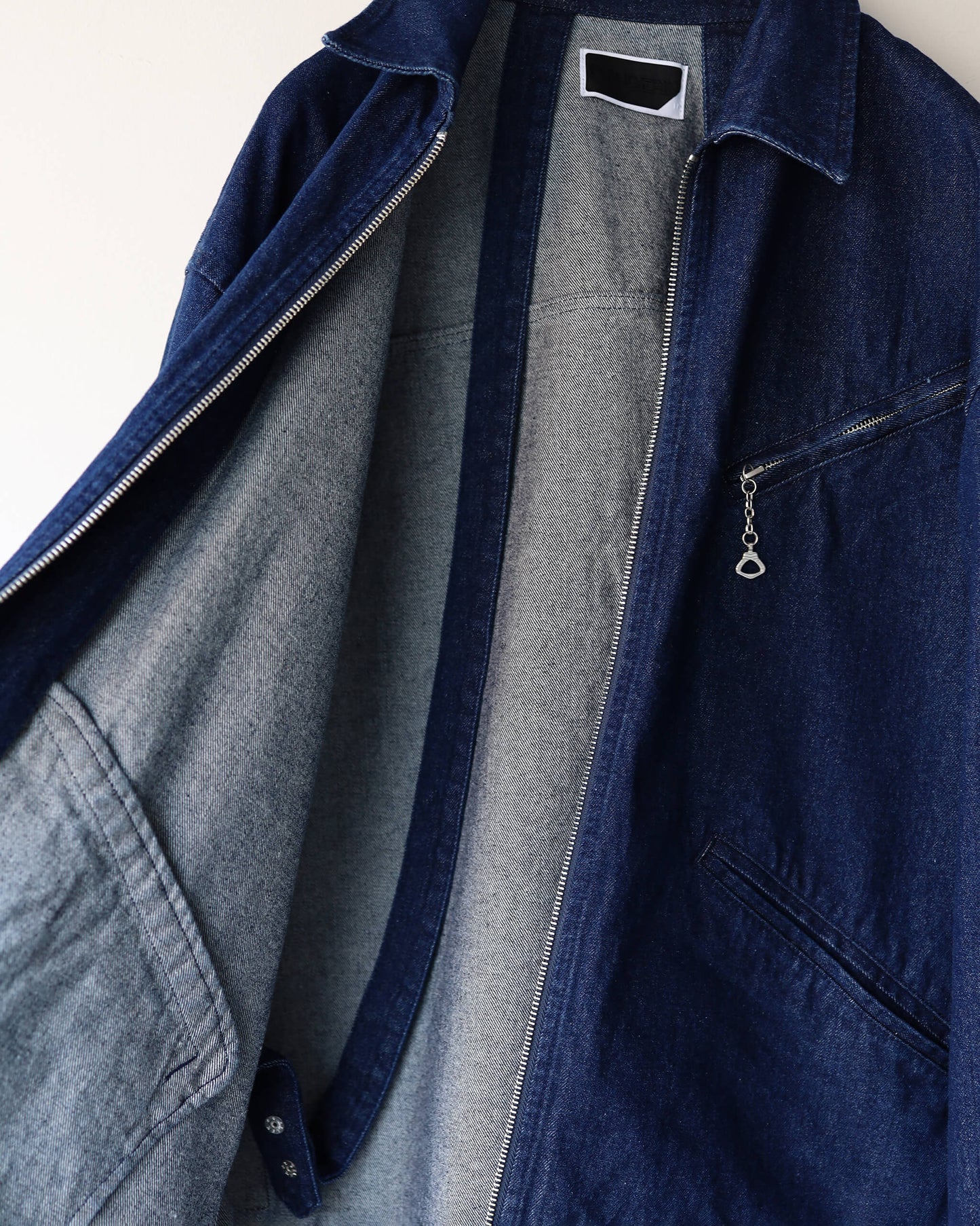 ZIP DENIM WORK JACKET "NAVY"