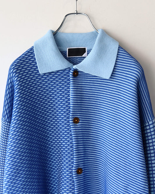 MULTI KNIT SHIRT JACKET "BLUE"