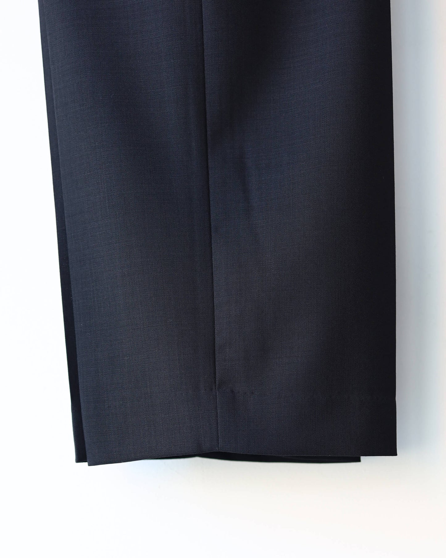 FLAT TAPERED TROUSERS ORGANIC WOOL LIGHT SERGE "BLACK"