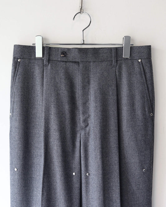 WOOL TAPERED TROUSERS "GRAY"