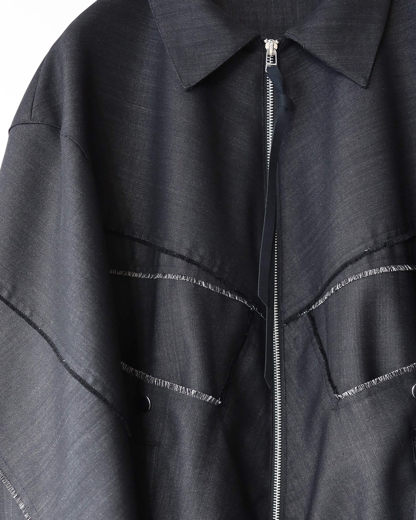 DENIM WOOL TRACK JACKET "Bk"