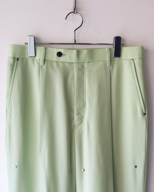WOOL TAPERED TROUSERS "MINT"
