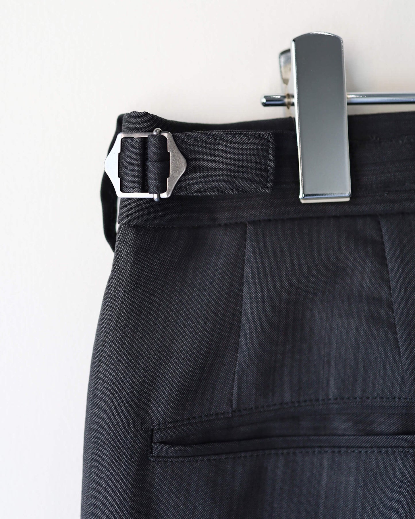 ONE TUCK WIDE TROUSERS WOOL HIGH TWIST TROPICAL "GRAY"