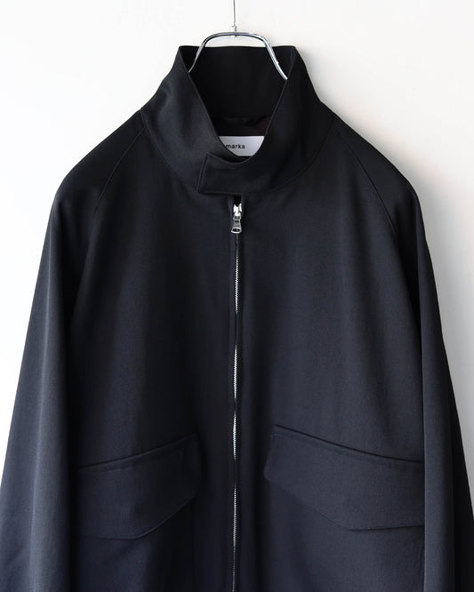 DOG EAR JACKET 2/60 WASHER WOOL GABARDINE "BLACK"