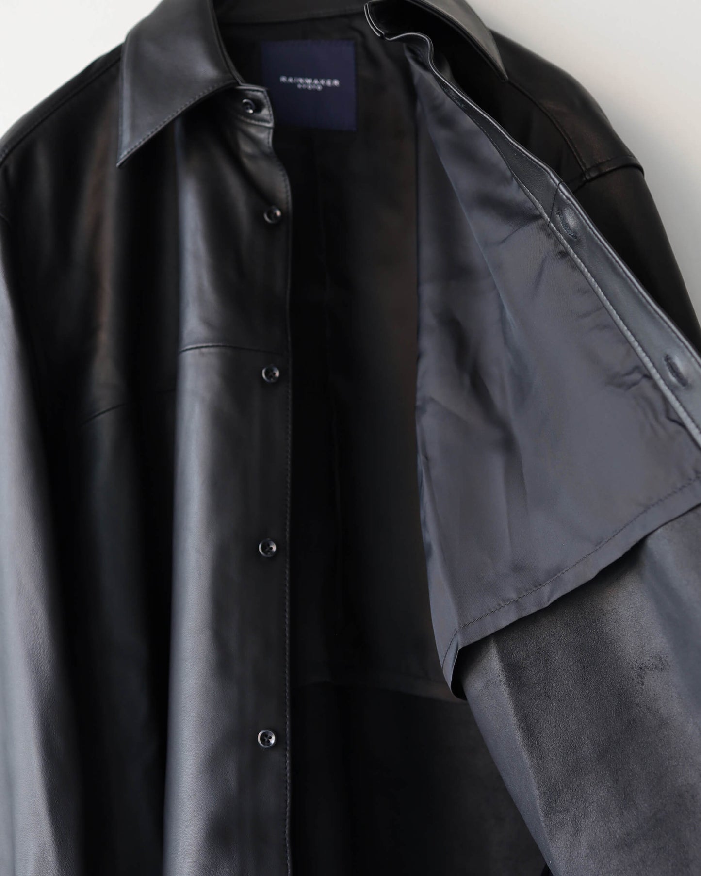 LEATHER DOUGI SHIRT "BLACK"