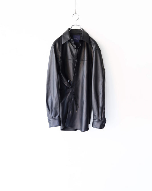 LEATHER DOUGI SHIRT "BLACK"