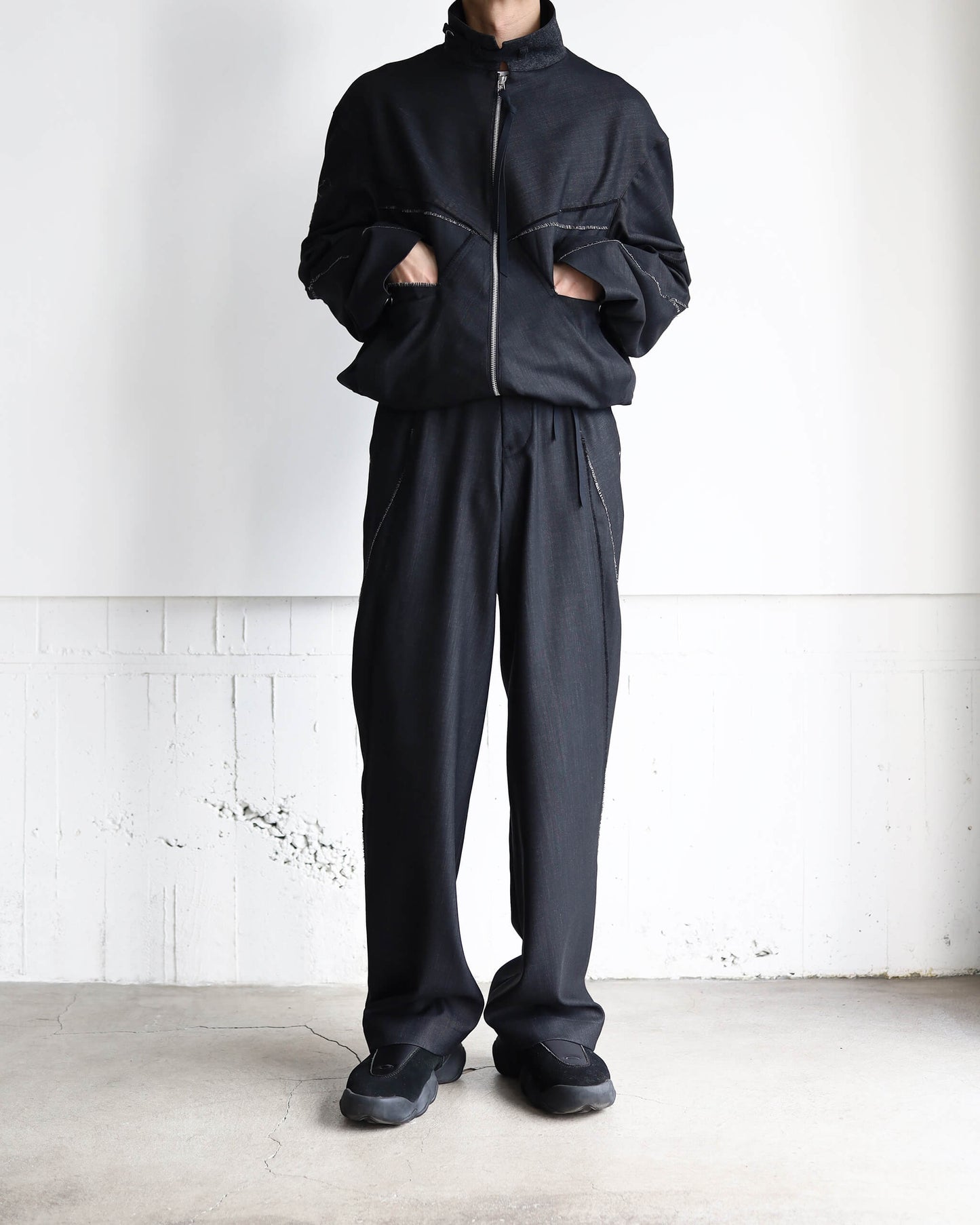 DENIM WOOL TRACK JACKET "Bk"