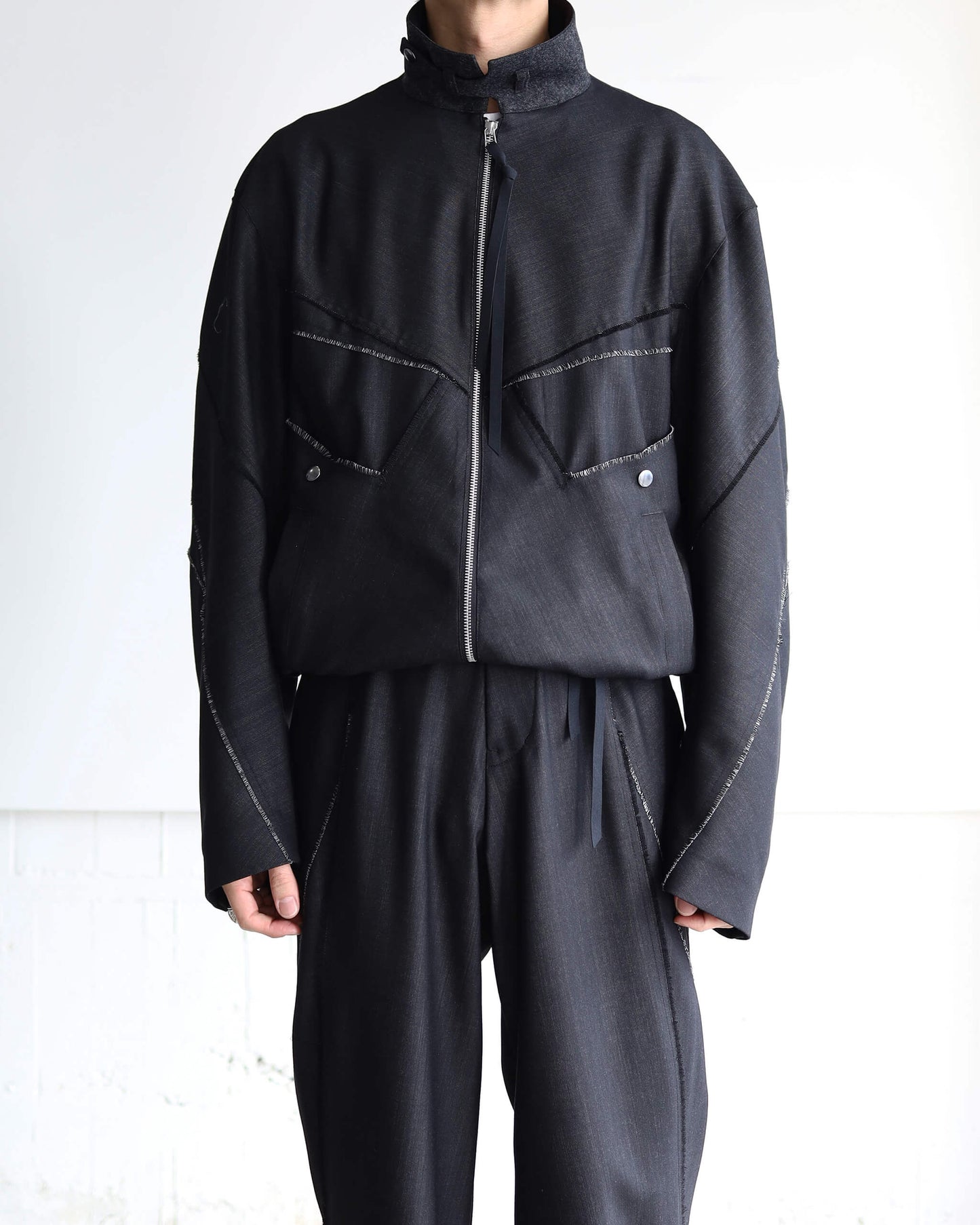 DENIM WOOL TRACK JACKET "Bk"