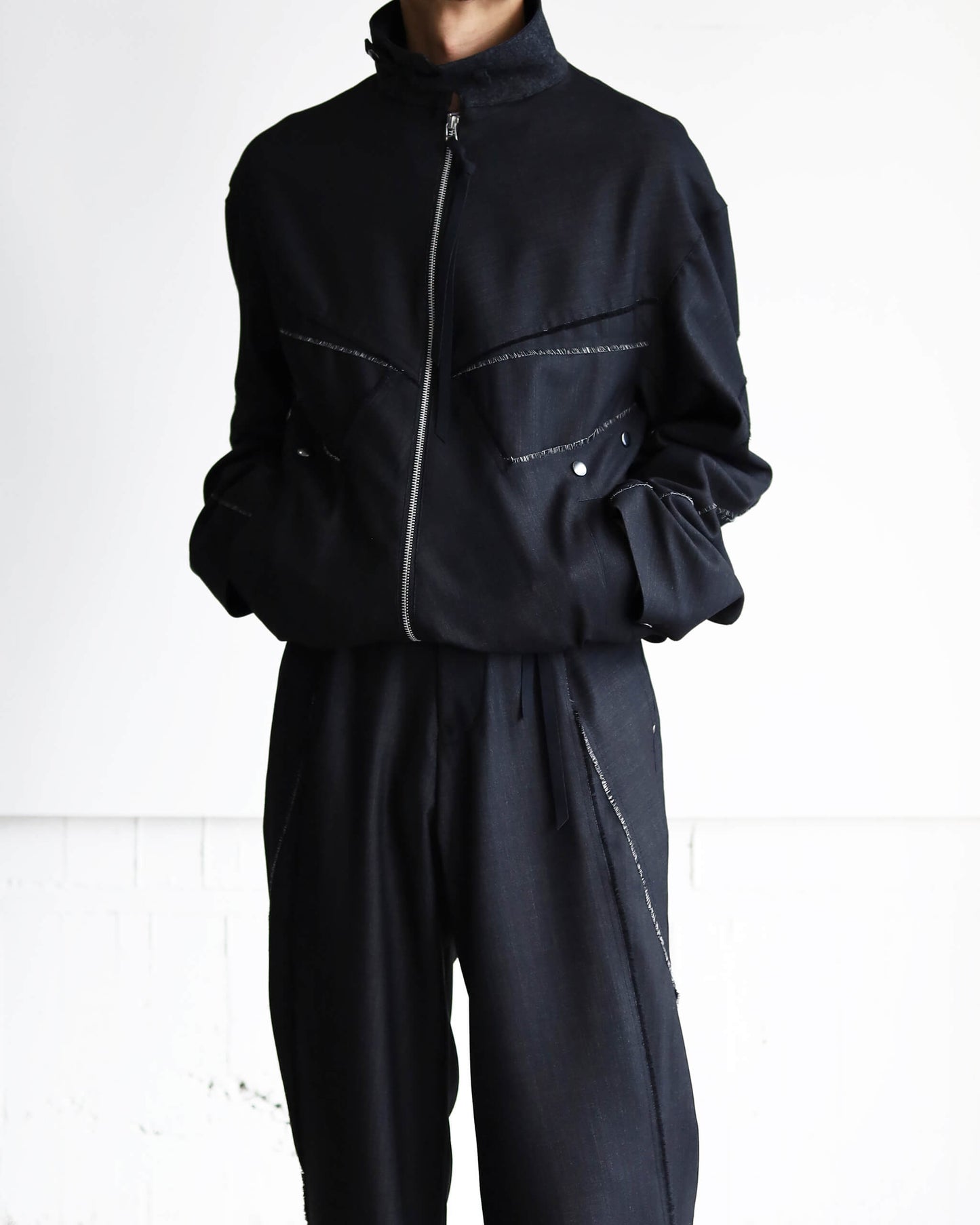 DENIM WOOL TRACK JACKET "Bk"