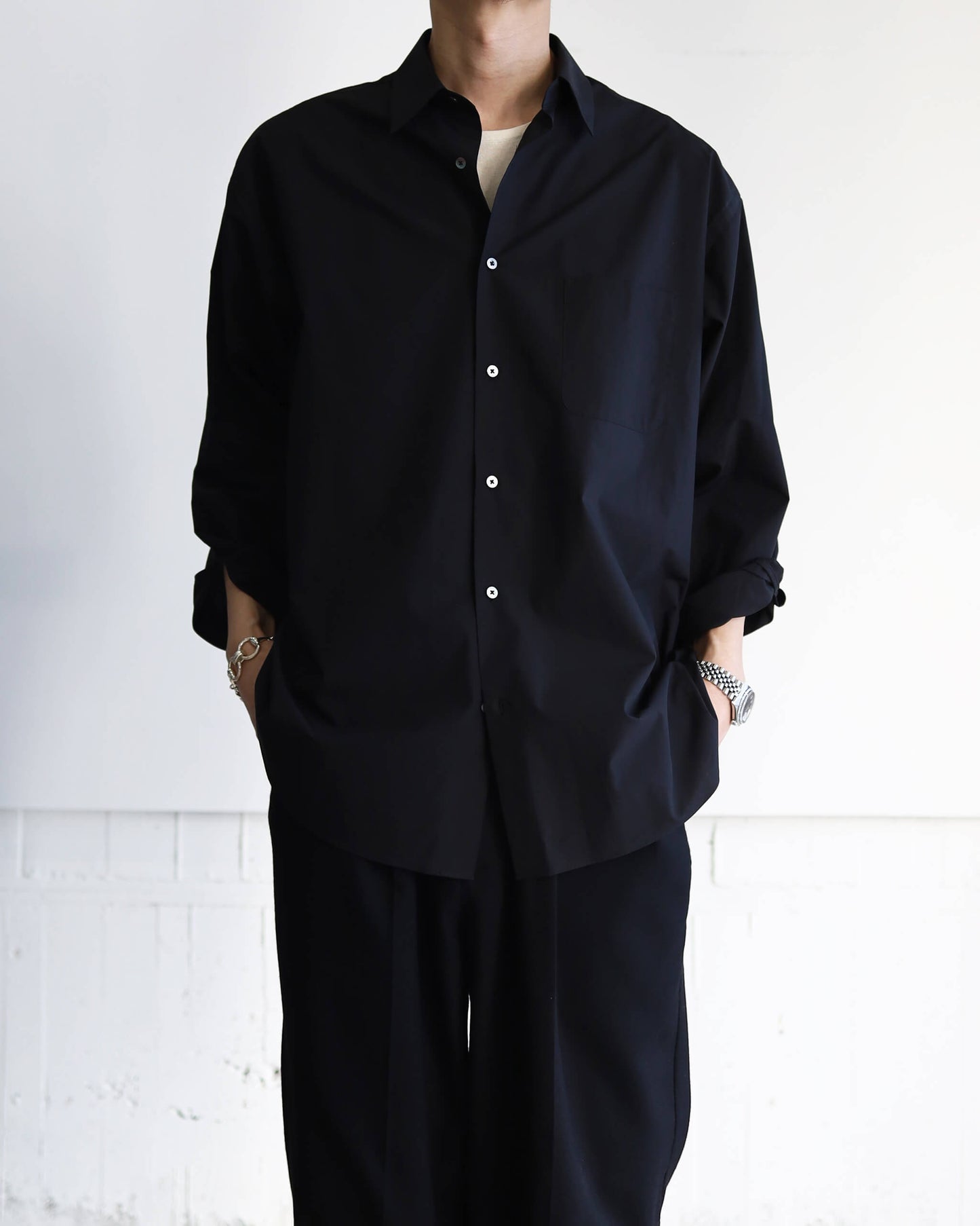 COMFORT FIT SHIRT ORGANIC GIZA TYPEWRITER-CLOTH "BLACK"