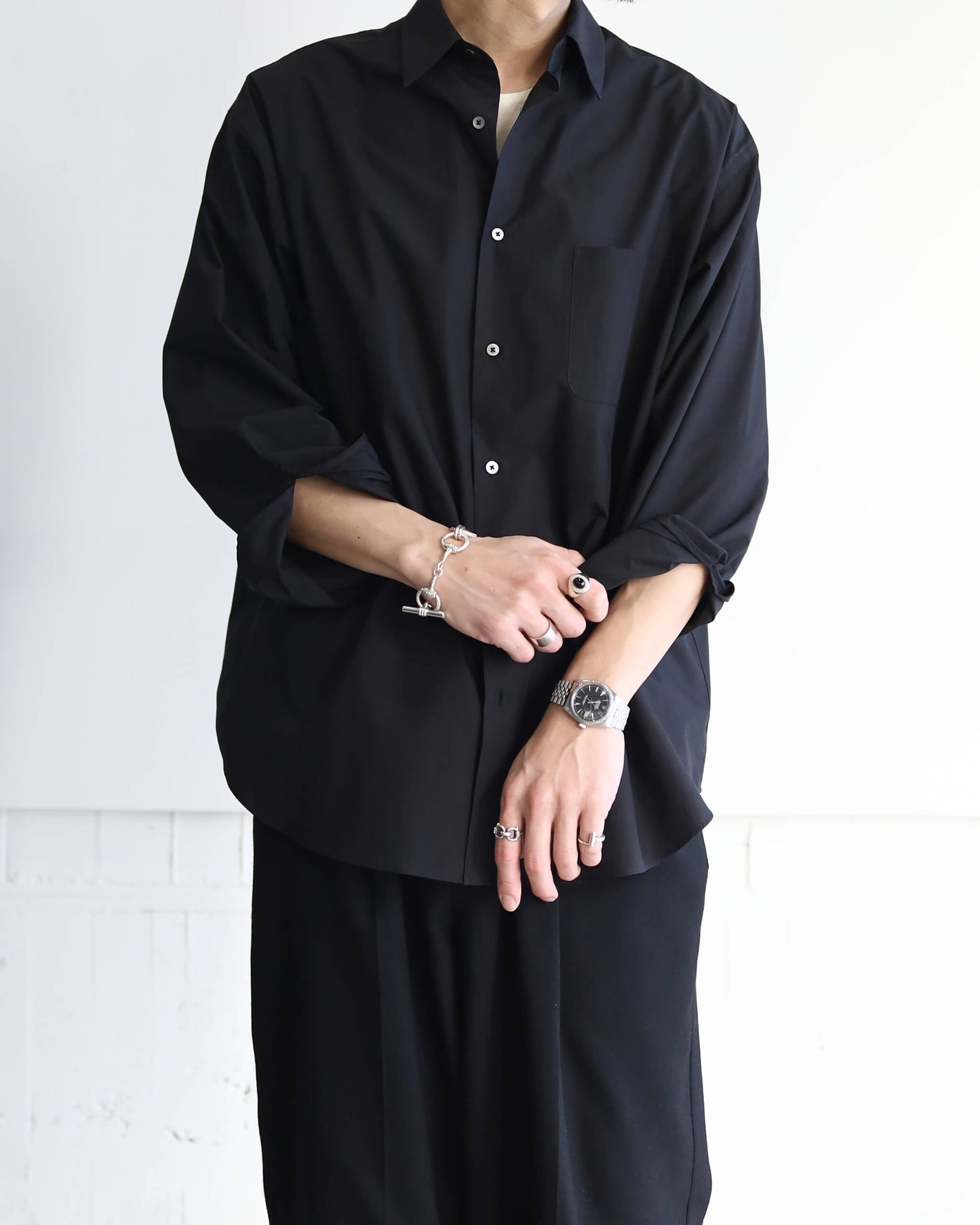 COMFORT FIT SHIRT ORGANIC GIZA TYPEWRITER-CLOTH "BLACK"