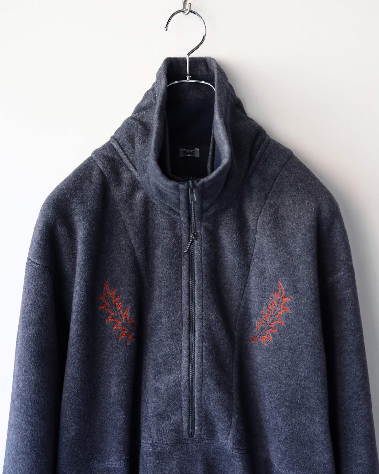 FLEECE W ZIP PULLOVER "CHARCOAL"