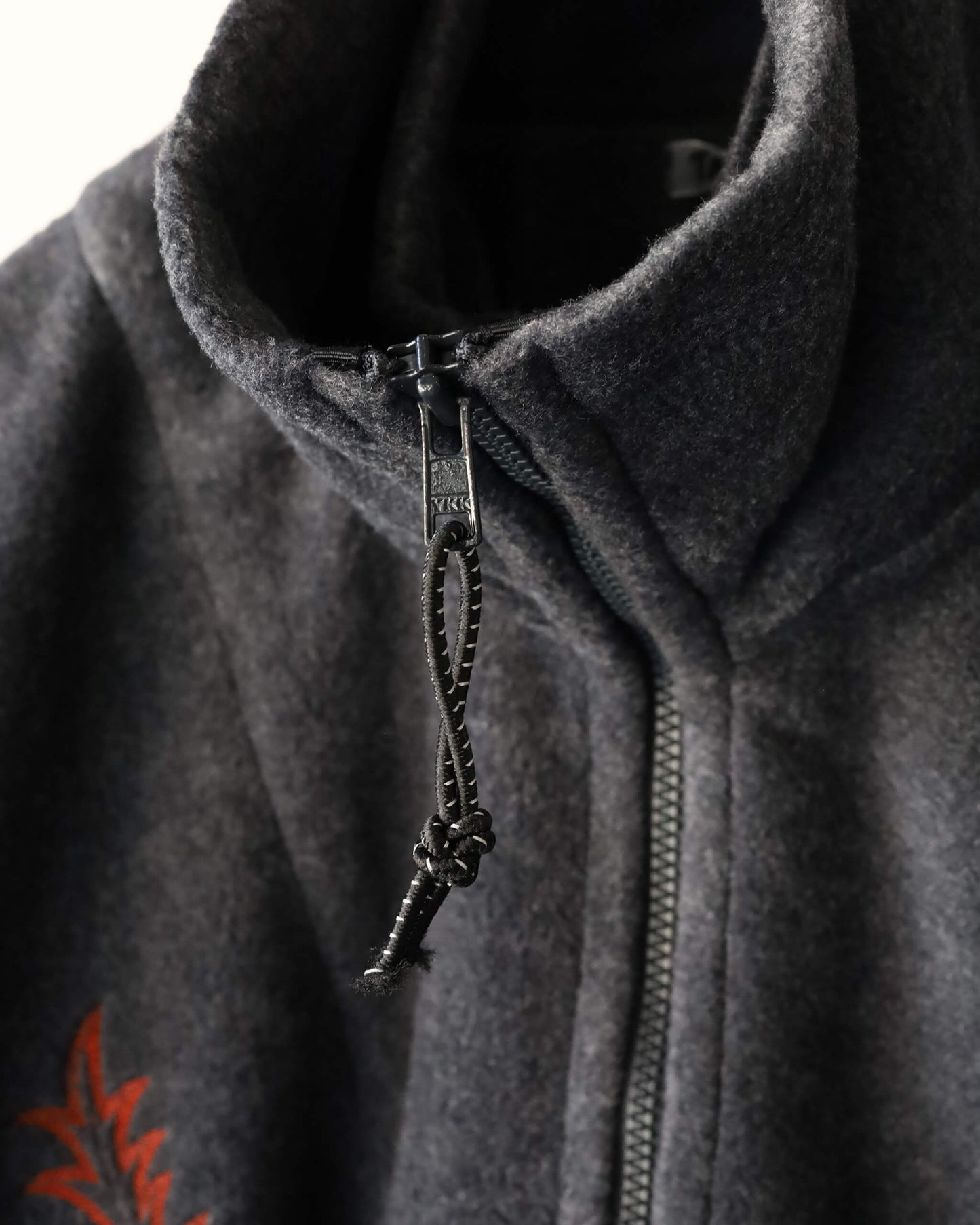 FLEECE W ZIP PULLOVER "CHARCOAL"