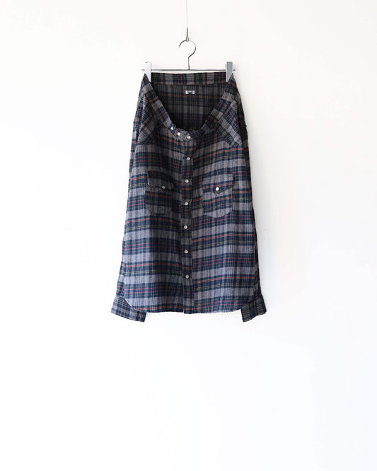 WESTERN SHIRTS SKIRT "NAVY × YELLOW CHECK"