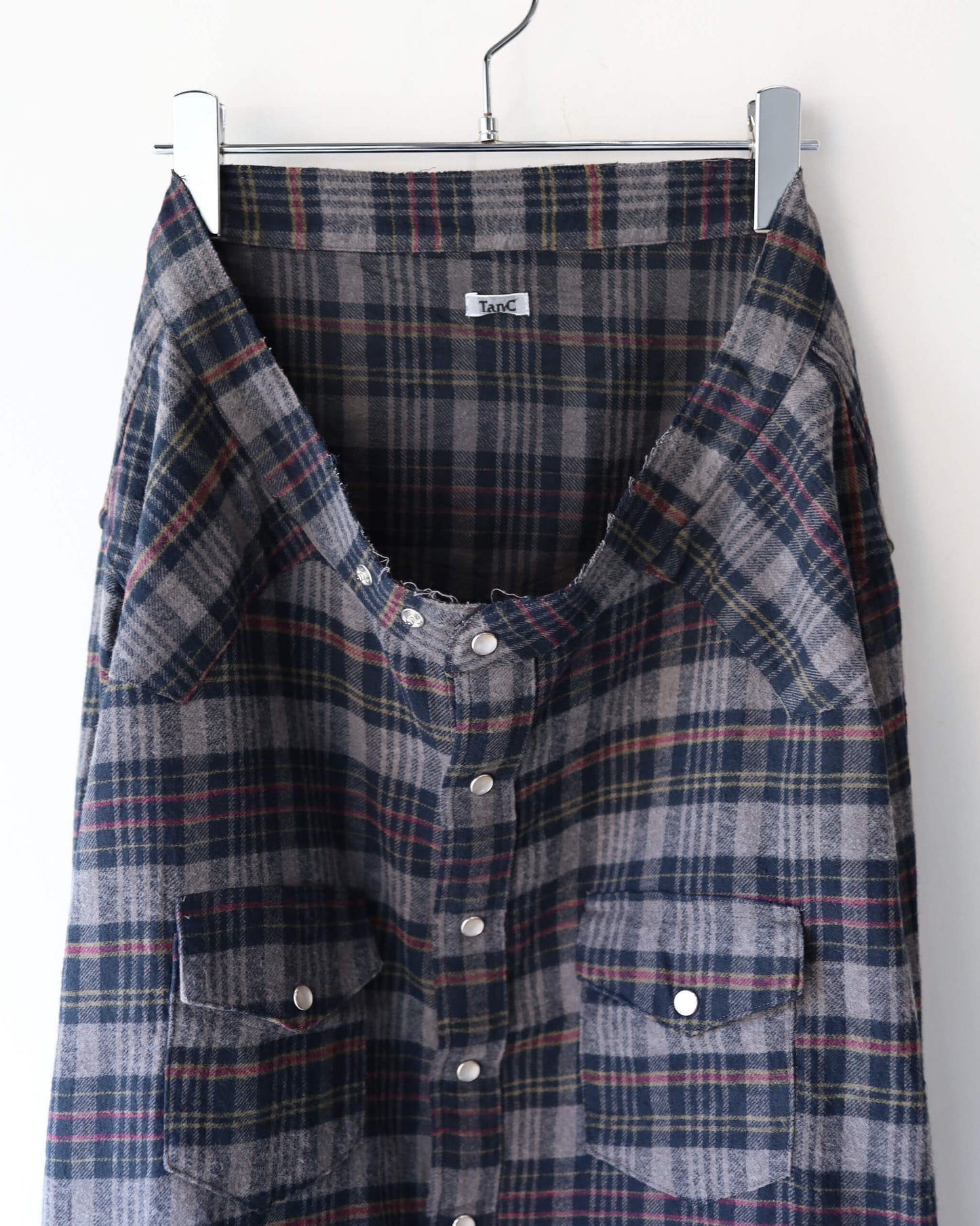 WESTERN SHIRTS SKIRT "NAVY × YELLOW CHECK"