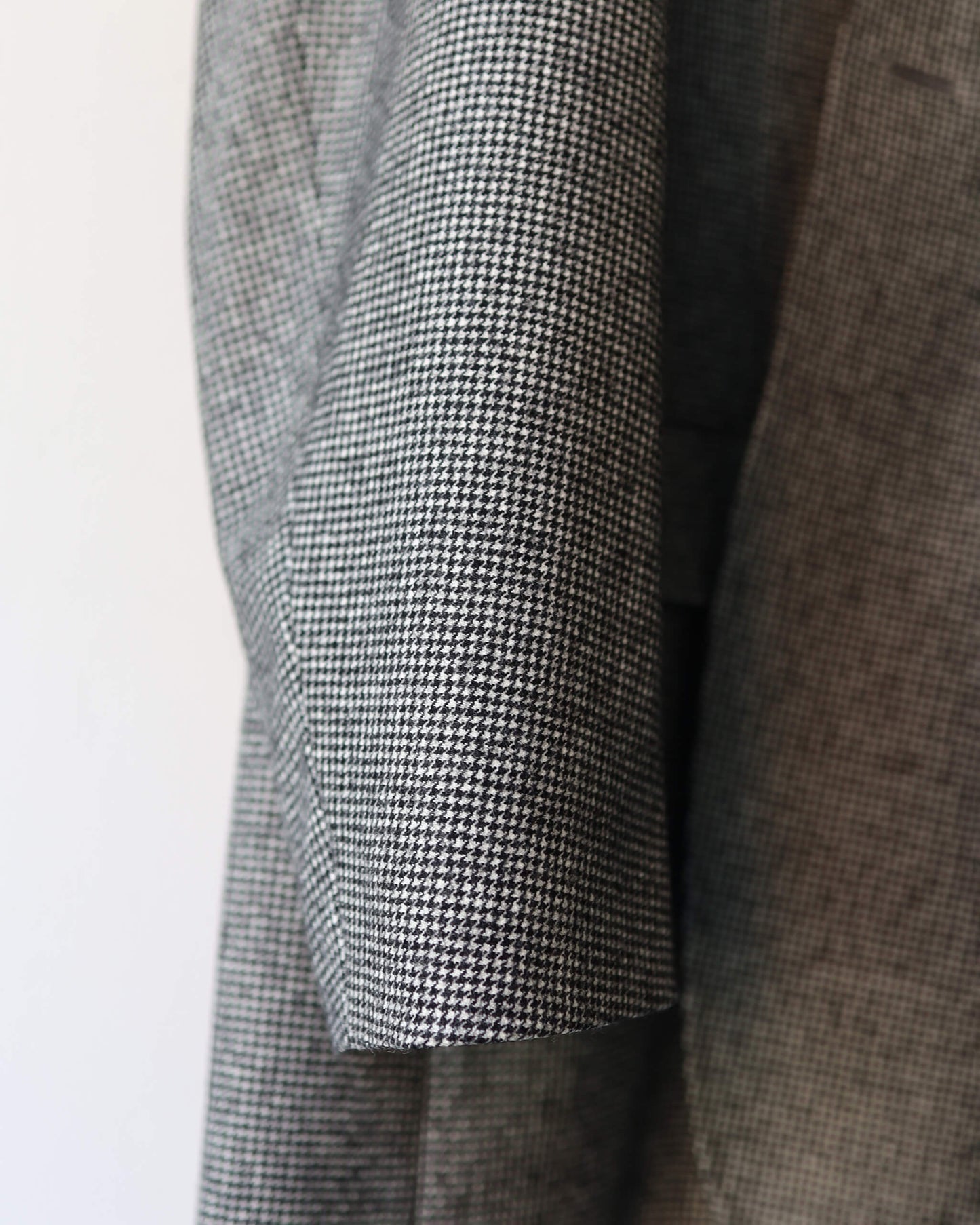 NO COLLAR LONG JACKET "HOUNDSTOOTH"