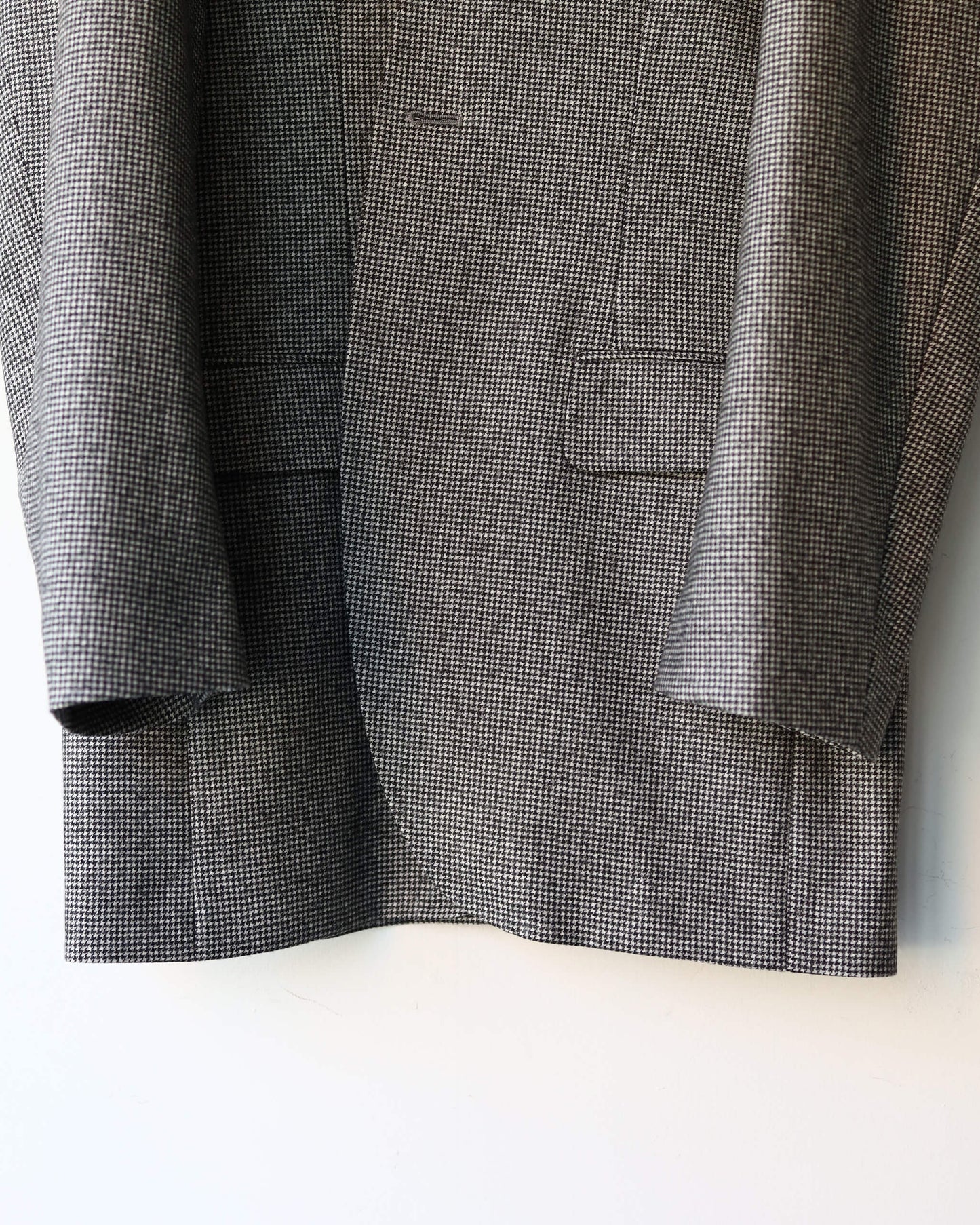 NO COLLAR LONG JACKET "HOUNDSTOOTH"