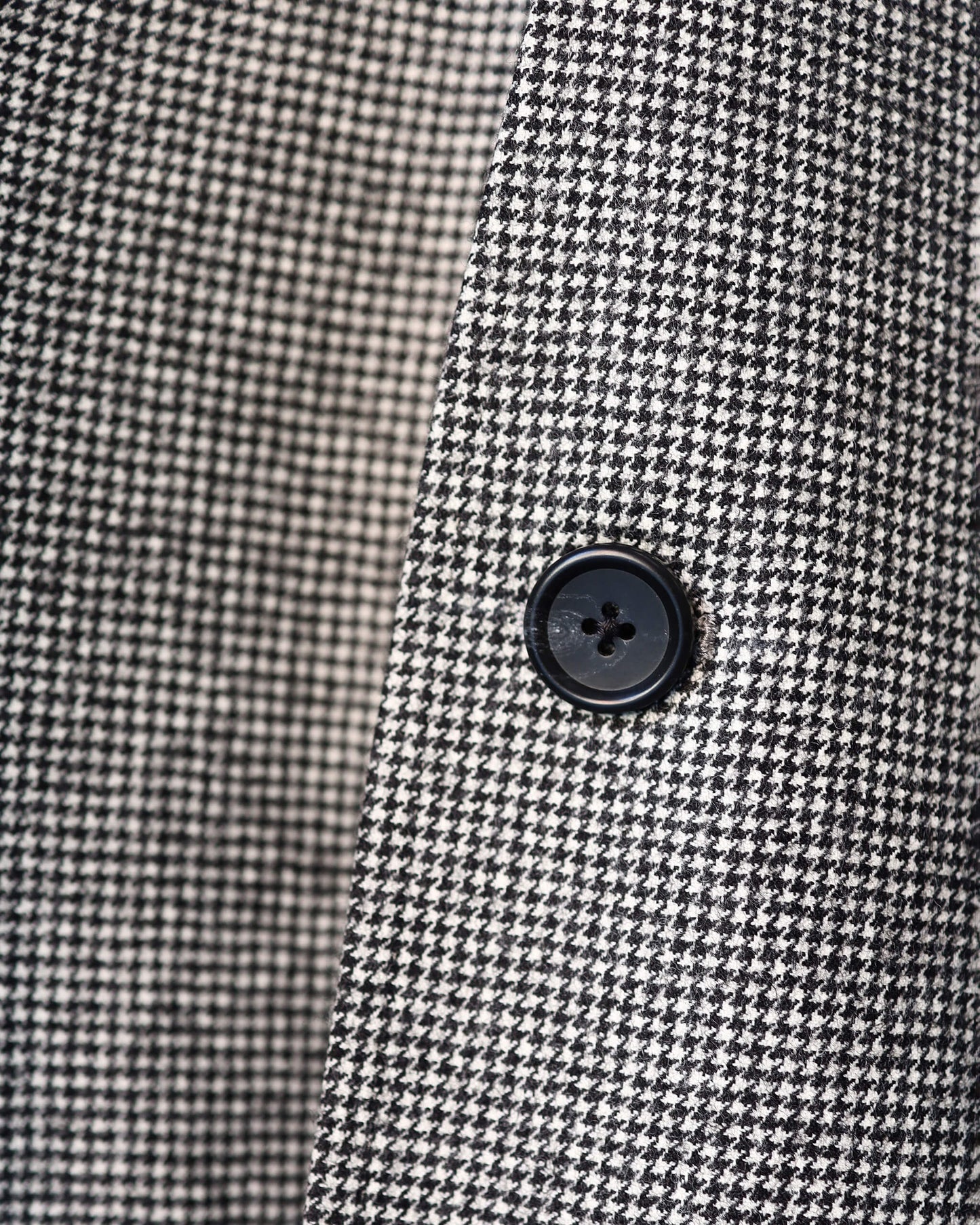 NO COLLAR LONG JACKET "HOUNDSTOOTH"