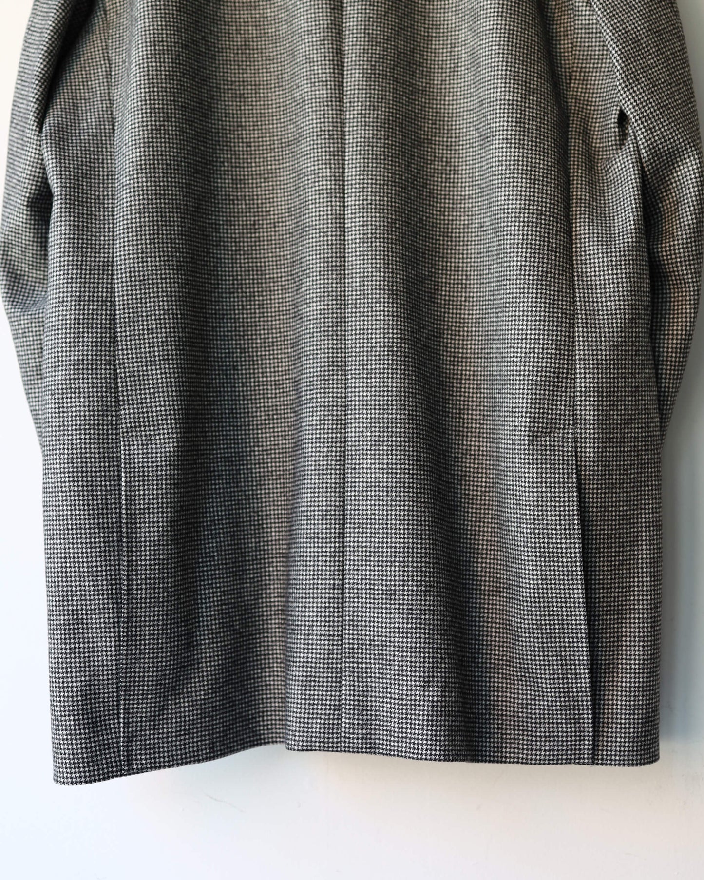 NO COLLAR LONG JACKET "HOUNDSTOOTH"