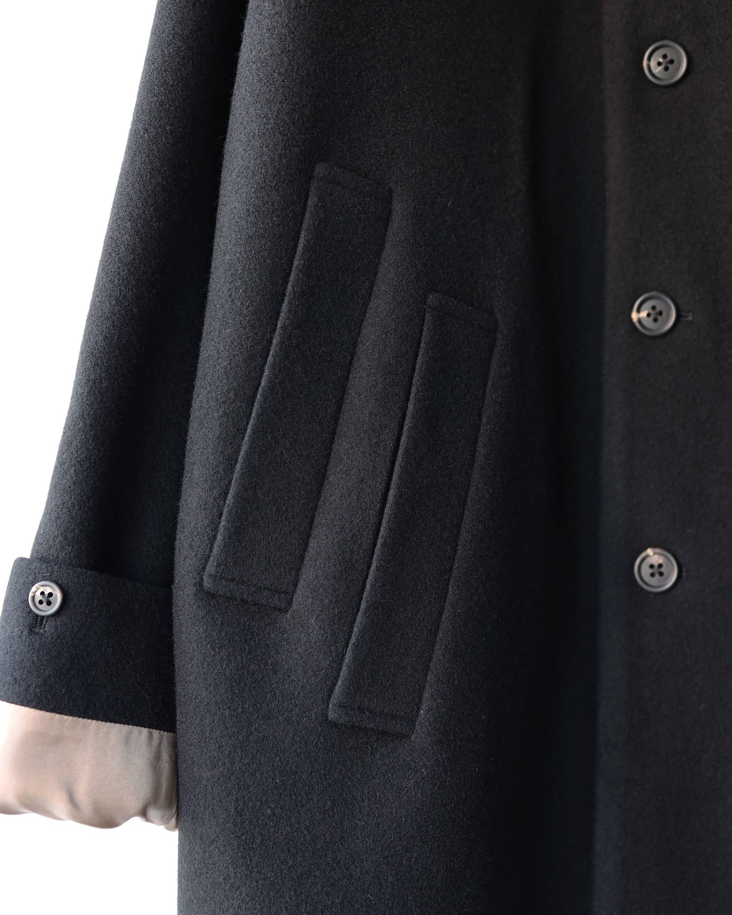 SOUTIEN COLLAR LONG SLEEVE COAT "Black"