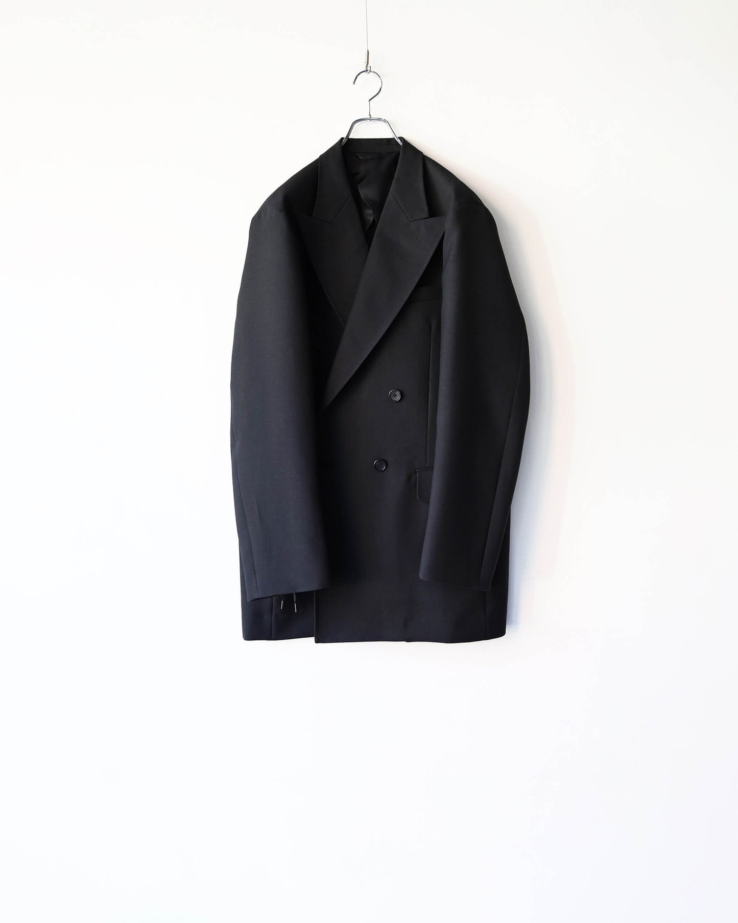 DOUBLE BREASTED LONG JACKET "BLACK"