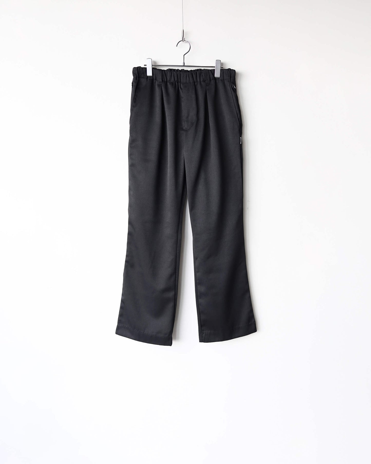 SHOECUT POLY-TWILL TROUSERS "BLACK"