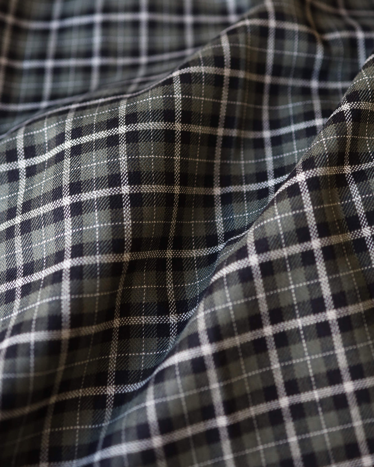 COMFORT FIT SHIRT ORGANIC WOOL VIYELLA "MOSS GRAY CHECK"