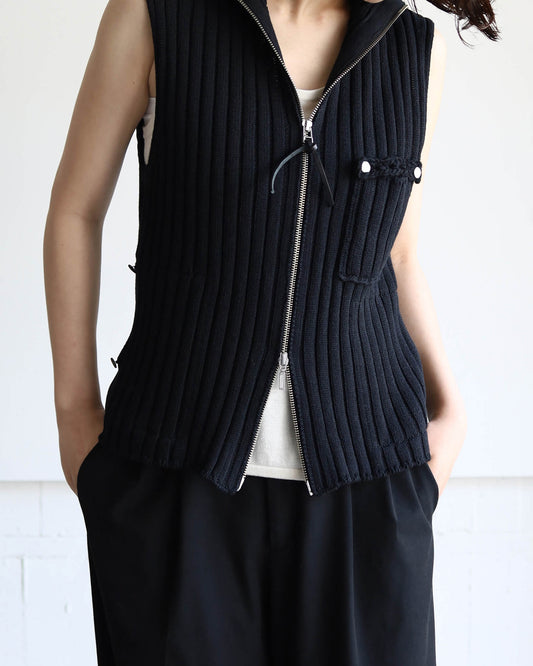 KNIT DRIVERS VEST - Patch "Black"