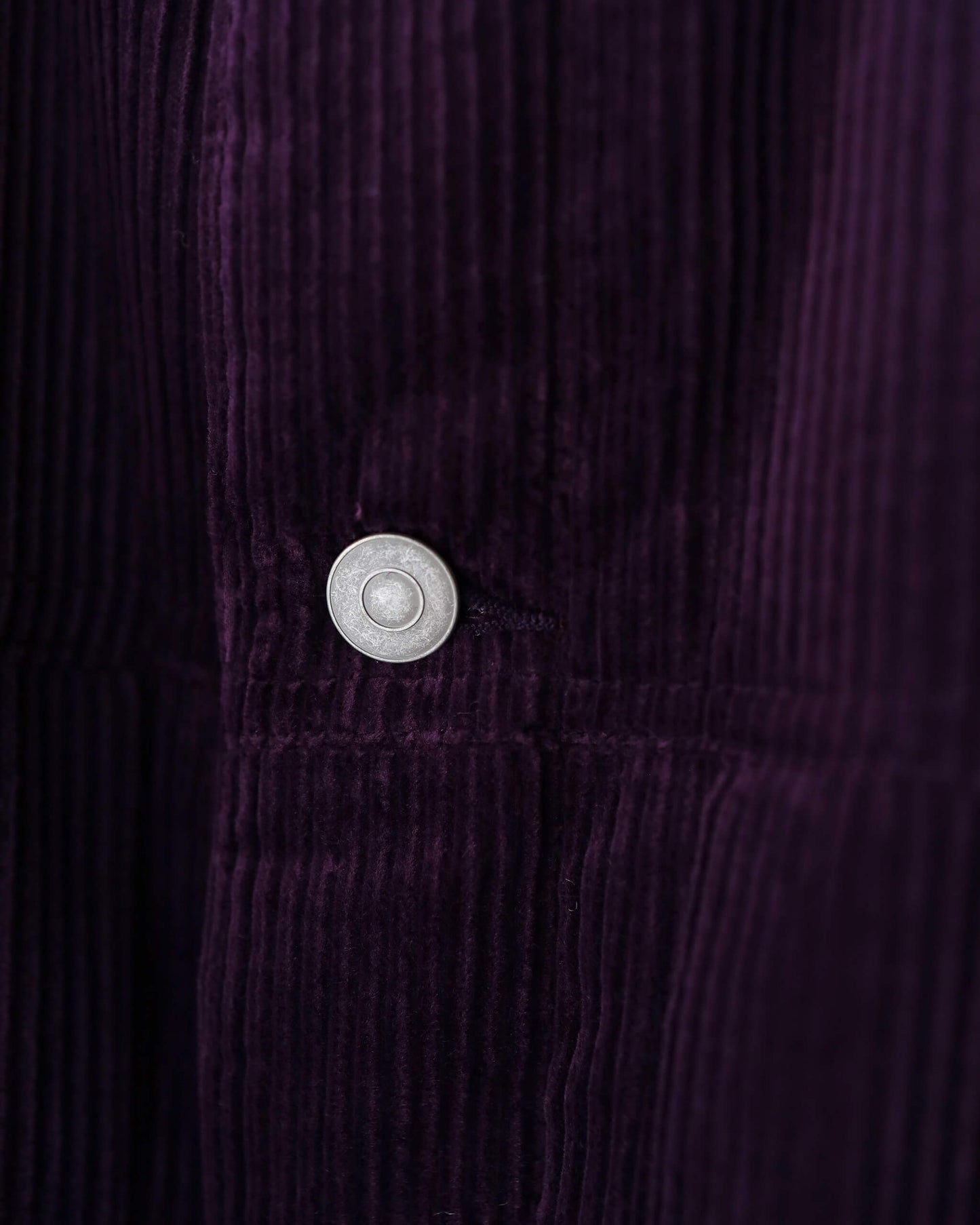 PUFFED MANDARIN COLLAR WORK JACKET ORGANIC COTTON 6-WALE CORDUROY "PURPLE"