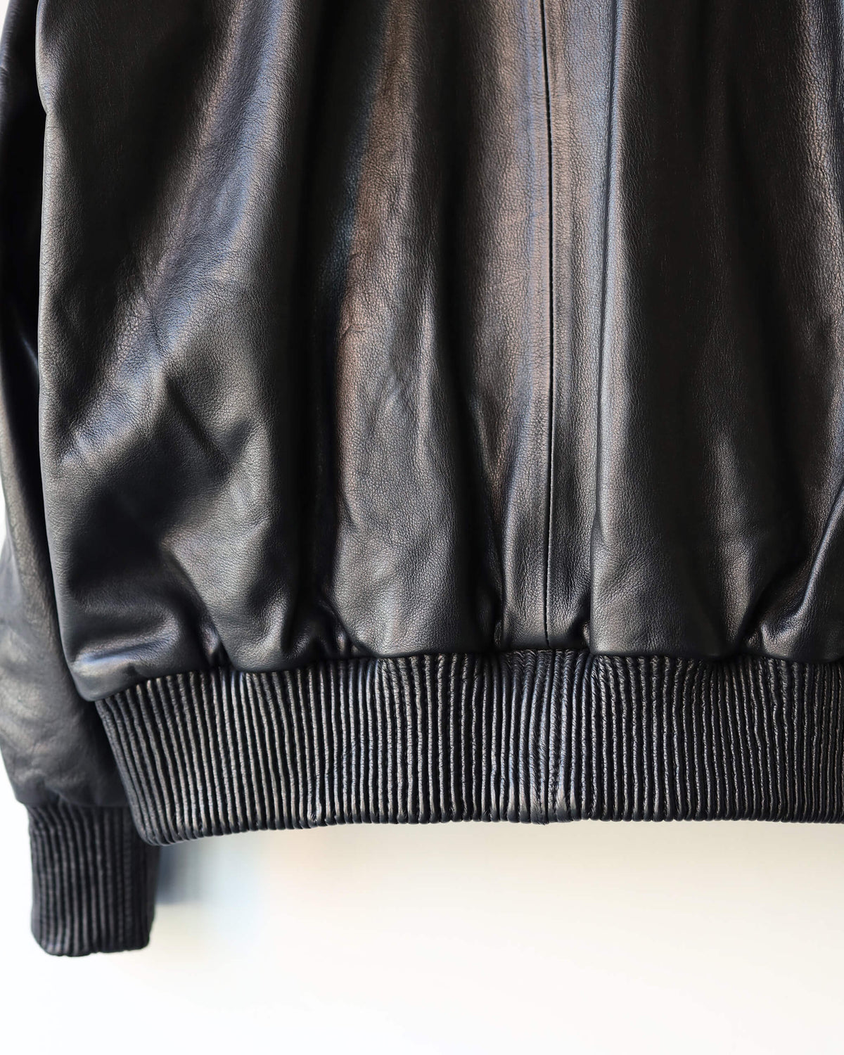 LEATHER TRACK JACKET "BLACK"