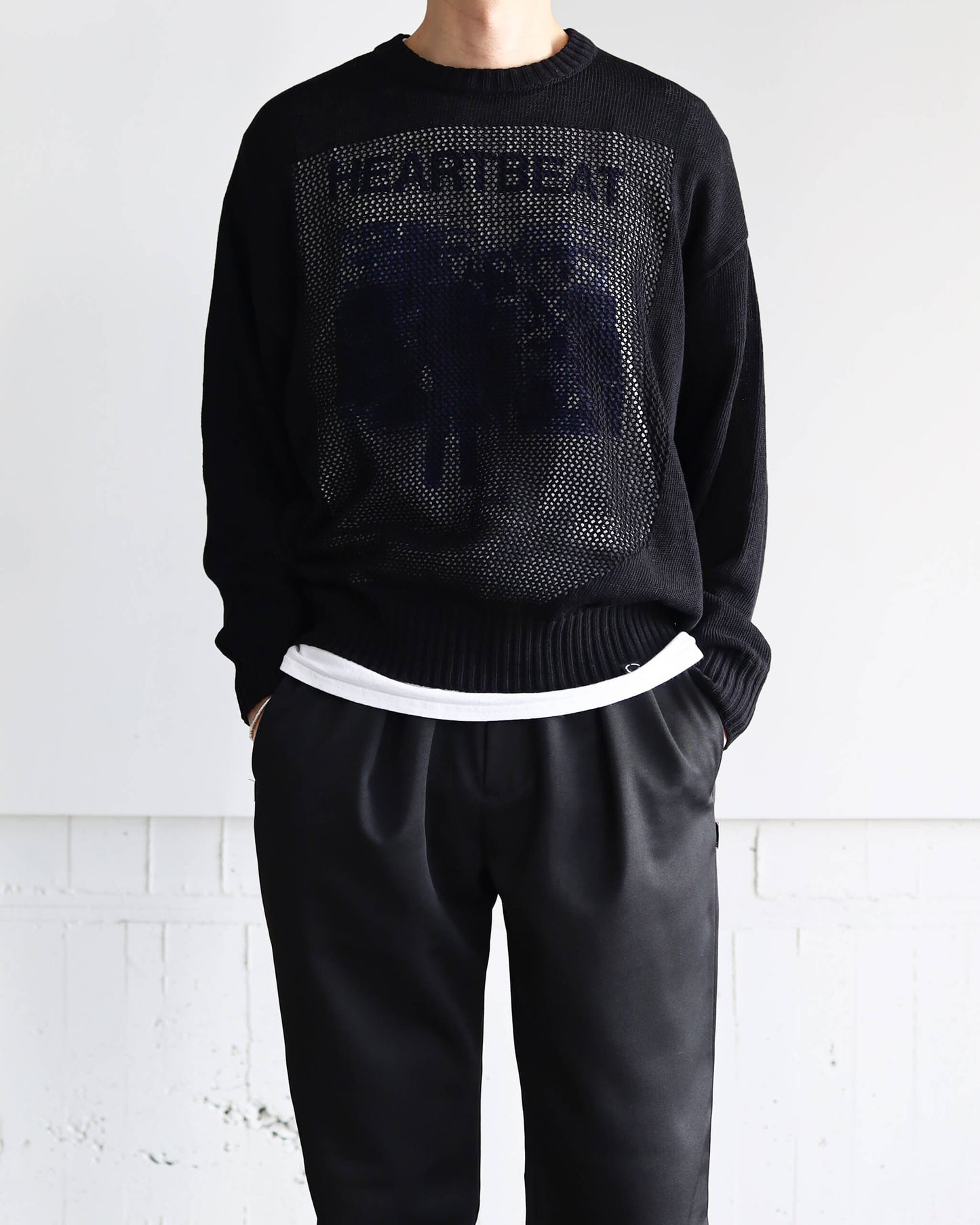WINDOW WEB SWEATER "BLACK"