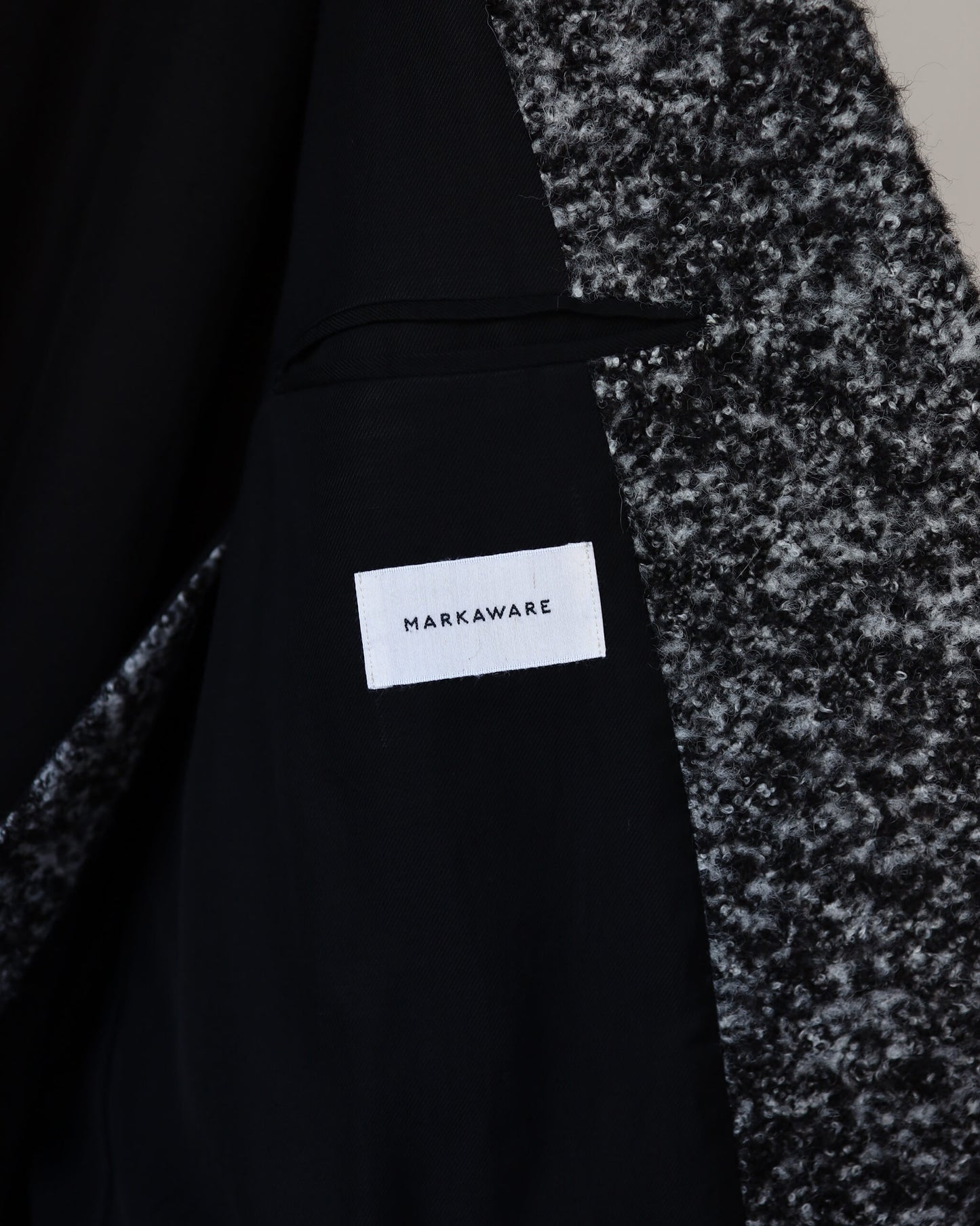 DOUBLE BREASTED OVERCOAT ALPACA LOOP TWEED "N.BLACK × N.WHITE"