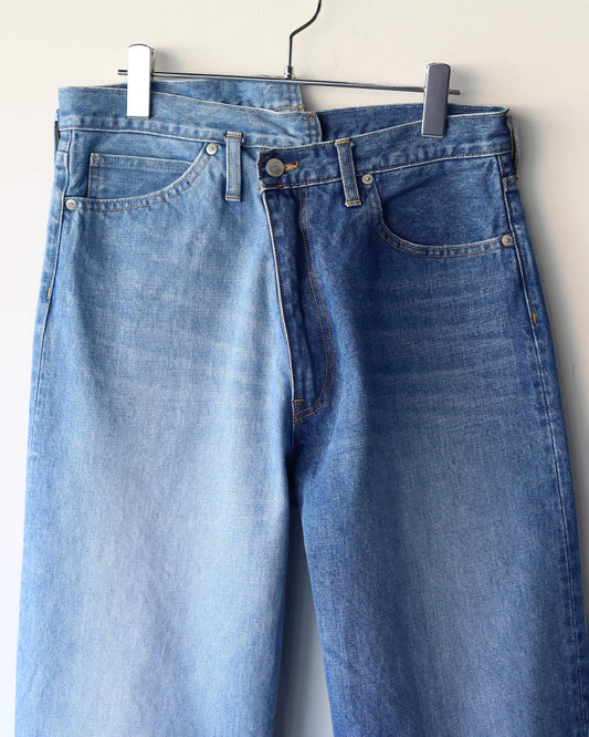 SPLIT DENIM PANTS "INDIGO WASH"