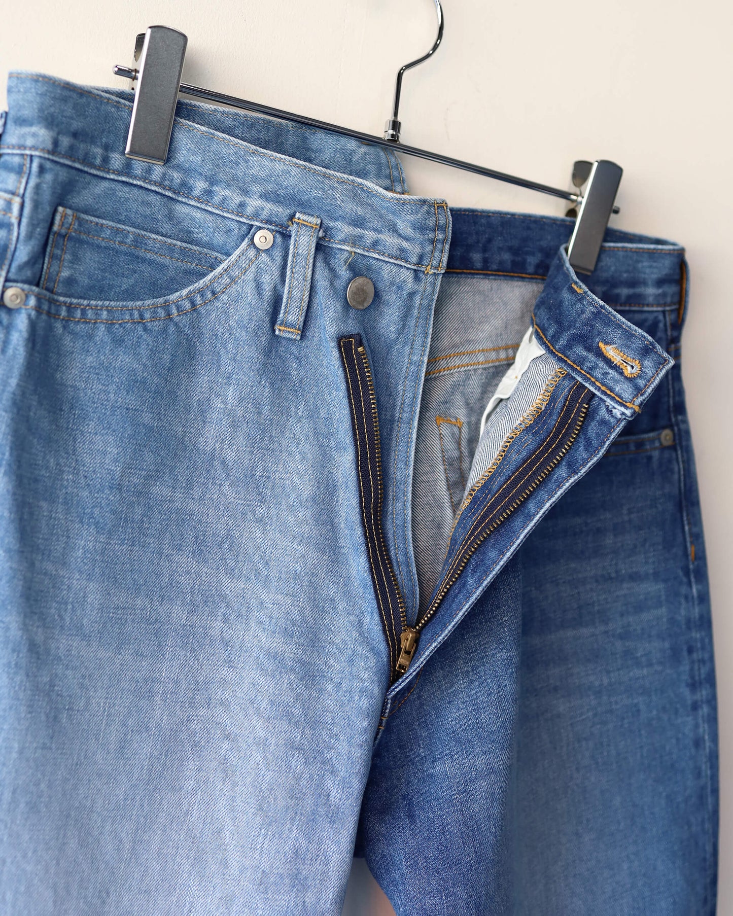 SPLIT DENIM PANTS "INDIGO WASH"