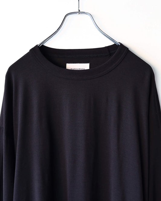 COMFORT FIT L/S Tee SUPER 160s WASHABLE KNIT "BLACK"
