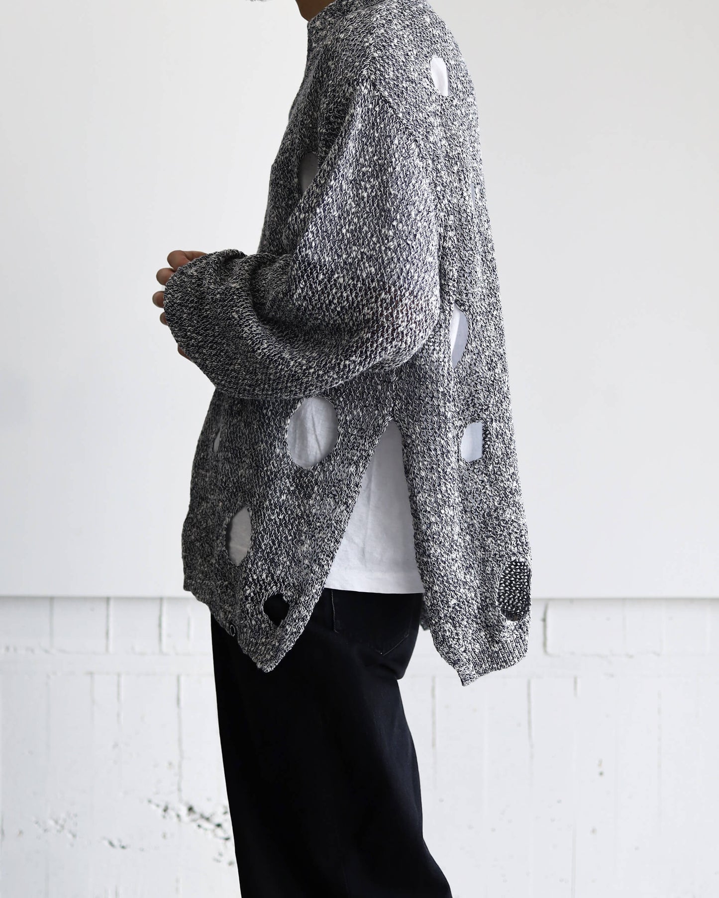 HOLE KNIT SKIPPER "NAVY"