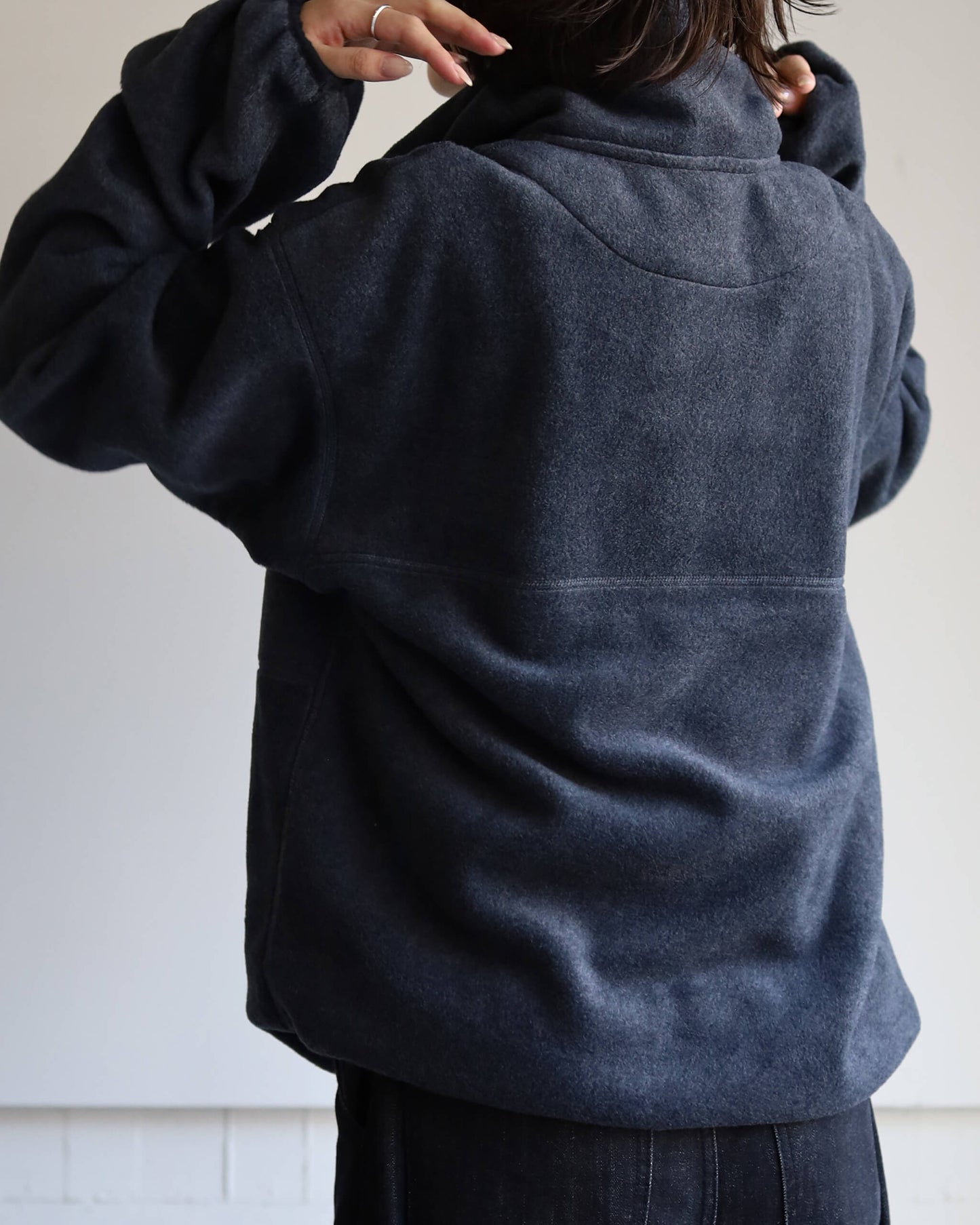 FLEECE W ZIP PULLOVER "CHARCOAL"