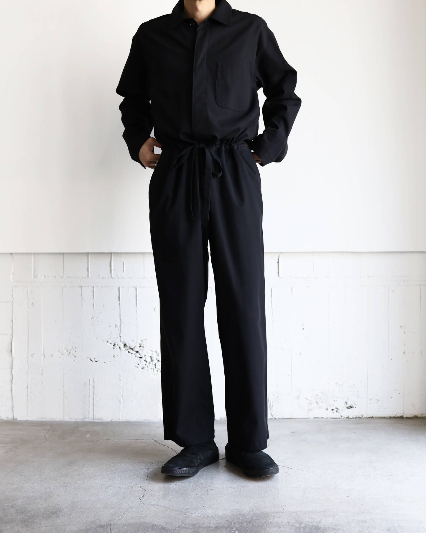ALL IN ONE ORGANIC COTTON VOILE YARN TWILL "BLACK"