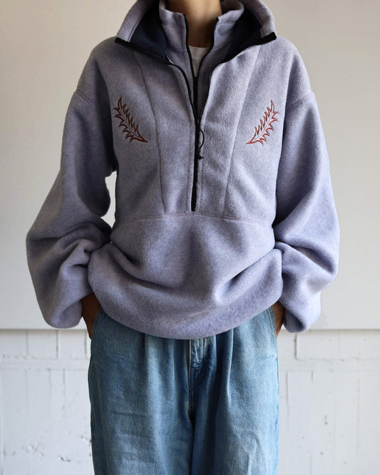 FLEECE W ZIP PULLOVER "L.PURPLE"
