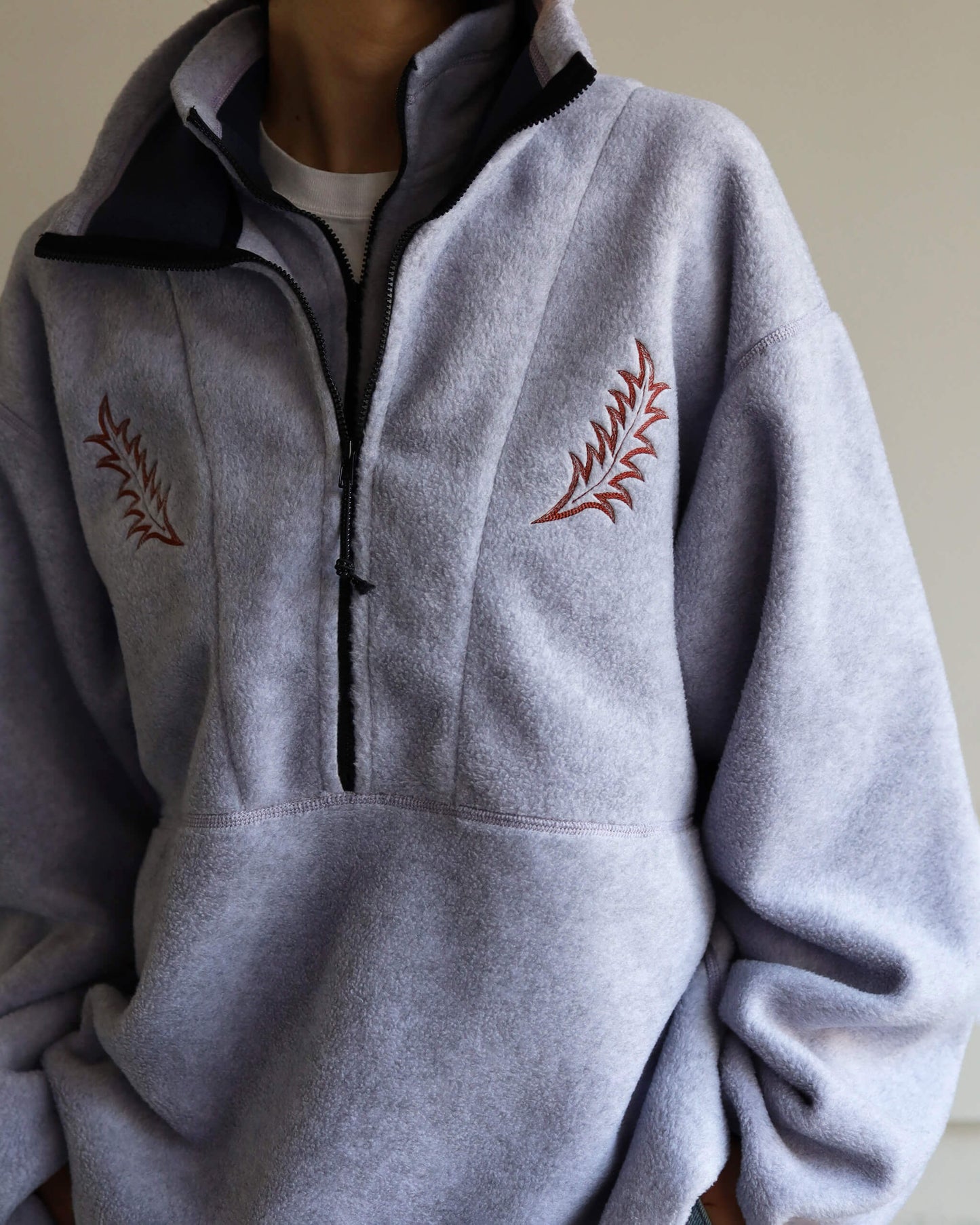 FLEECE W ZIP PULLOVER "L.PURPLE"