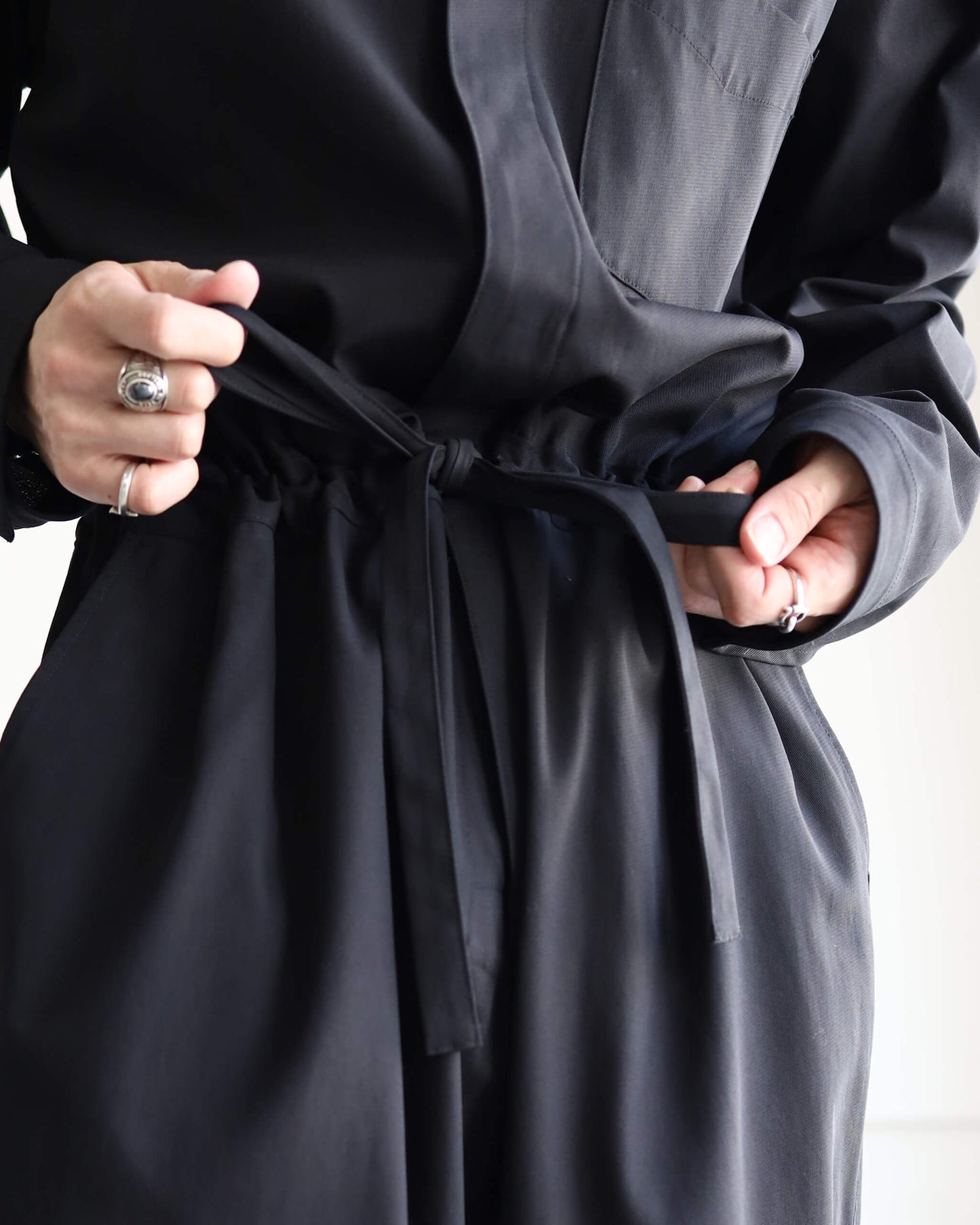 ALL IN ONE ORGANIC COTTON VOILE YARN TWILL "BLACK"