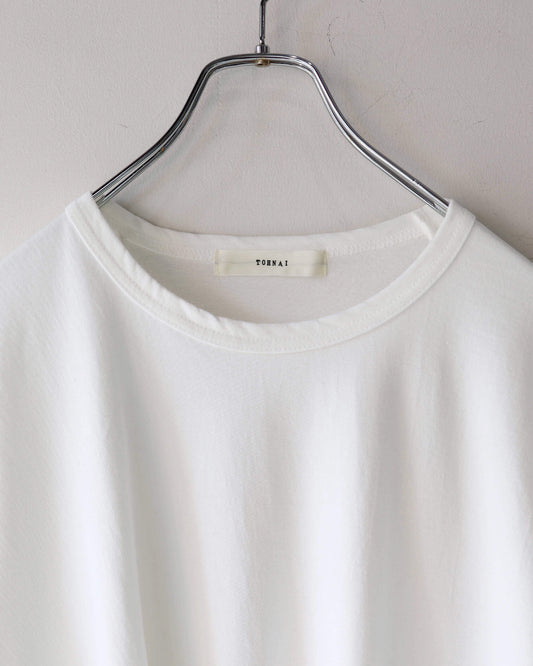 DRY COTTON JERSEY / CREW NECK T-SHIRT "WHITE"